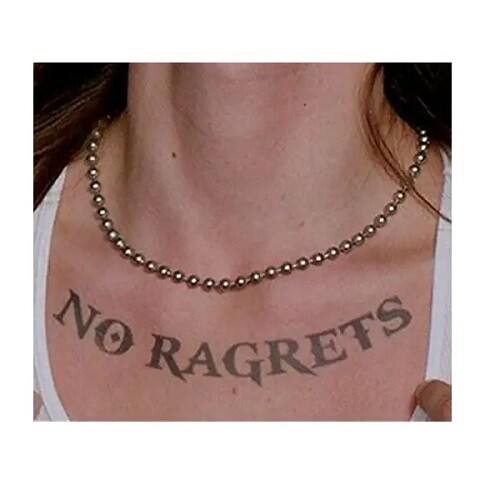 Adult We're The Millers No Ragrets Temporary Costume Tattoo Sticker Body Art - Picture 7 of 12