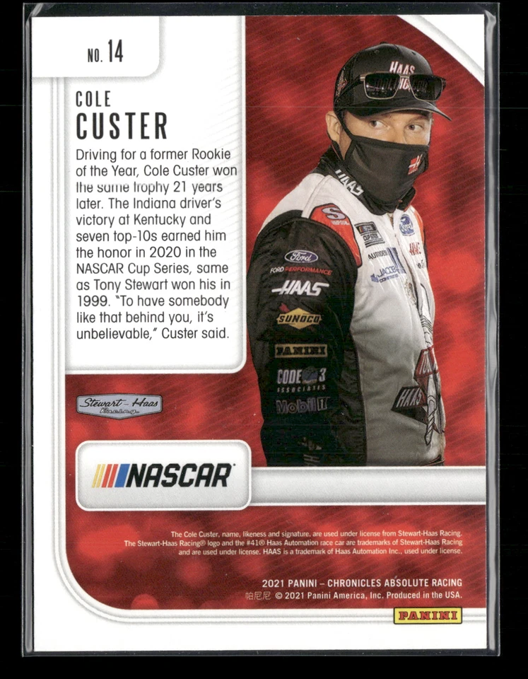 Cole Custer 2021 Chronicles Absolute Blue 86/199 #14 - Image 2 of 2