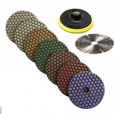 5" Diamond wet DRY Polishing Pad 17 + 15 saw Blade stone concrete granite block