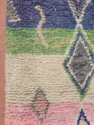 Moroccan Boujad Handmade Vintage Runner 2'6x13'4 Abstract Pink Berber Wool Rug - Picture 10 of 24