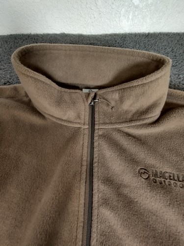 Magellan Pullover Herren 2XL braun mit durchgehendem Reißverschluss langärmelig Fleece Sweatshirt Mock Ausschnitt - Bild 4 von 10