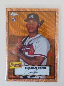 2021 Topps Chrome Plat. Anniv. Rose Gold Wave Refractor Cristian Pache RC, /50
