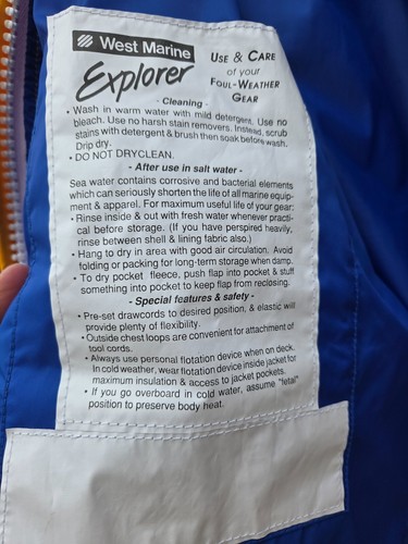 West Marine Explorer Sailing Jacket Small High Visibility Yellow White Reflects - Picture 13 of 16