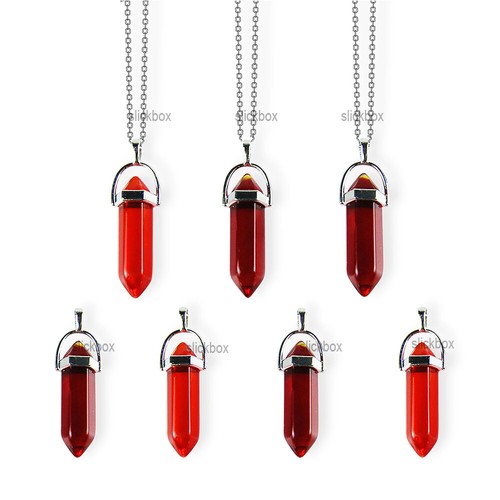 Natural Quartz Chakra Crystal Healing Point Cut Gemstone Pendant Reiki Necklace - Picture 32 of 53