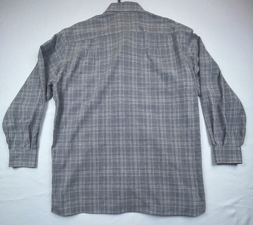 Ermenegildo Zegna Gray Men L Checkered Long Sleeves Cotton Shirt Made In Italy - Picture 7 of 10