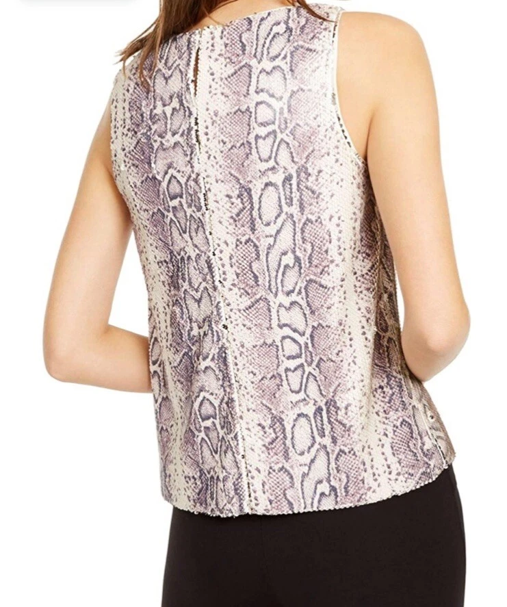 INC женщин блестками без рукавов животное змея печать вечеринки Майка подкладка размер XL - Изображение 4 из 4