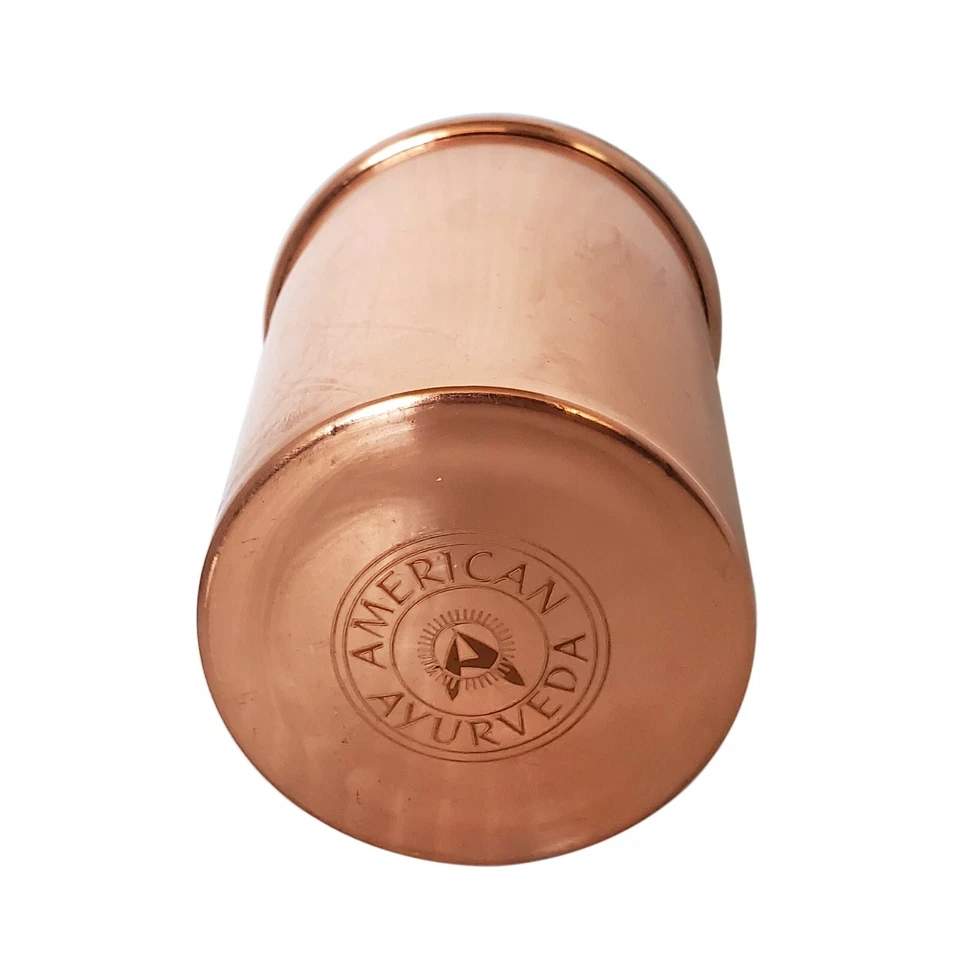Taza de cobre puro 275 ml vaso taza de vidrio salud holística yoga Ayurveda americano Foto 3 de 4