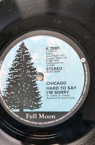 Chicago Hard to say I'm Sorry 1982 7" Vinyl Single K79301 45rpm - Picture 3 of 4