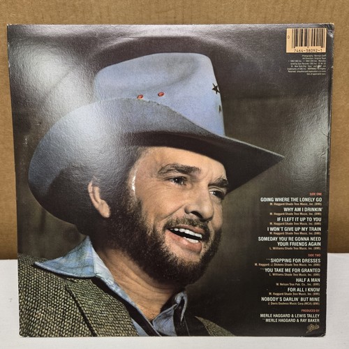 Original 1982 Merle Haggard "Going Where The Lonely Go" LP - EPIC Records, NM - Picture 3 of 10