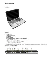 Macbook Pro 15 Inch Mid 2012 Non Retina Service Technical Guide To
