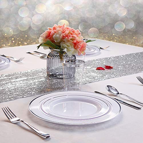 75pk Silver Plastic Silverware Disposable Cutlery of 25 Forks 25 Knives 25 Spoon - Picture 3 of 4