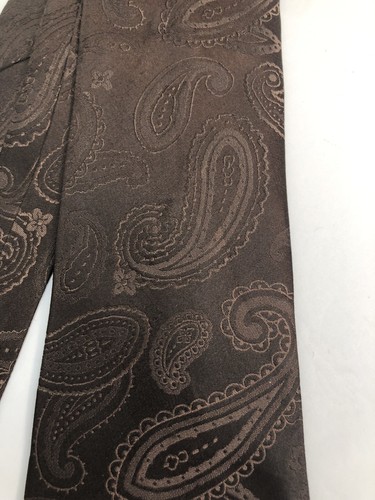 NUEVO SIN ETIQUETAS - Portafolio Perry Ellis - Corbata de cuello de seda cachemira marrón - 58" X 3,5" 370 - Imagen 3 de 10