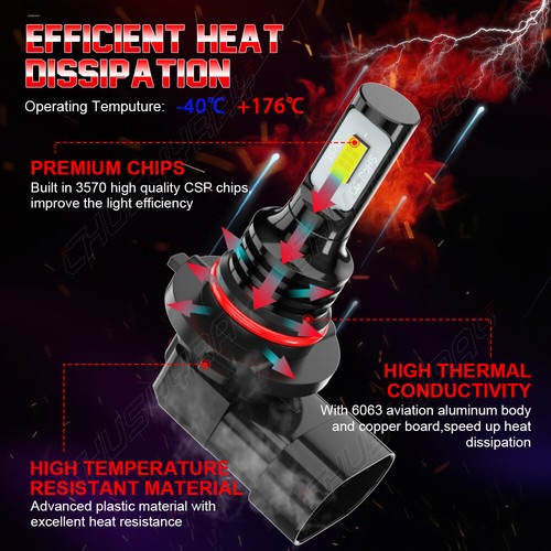 4X 6000K 9007+9006 LED Headlight Fog Bulbs for Dodge Ram 1500 2500 3500 2002-05 - Picture 13 of 19