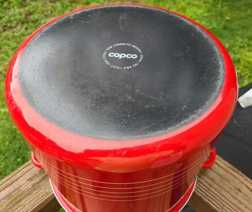Copco roter Emaille Lagerbestand 5 Qt Topfdeckel Sam Lebowitz Design Spanien (e7) - Bild 16 von 19