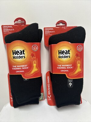 LOT OF 2 - BRAND NEW - Grabber Women's Size 5-9 Heat Holder Socks