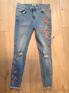 Jenna fantasia sfilacciato taglia Look Jeans 10 strappo New Boho floreale O0nqwa5gn