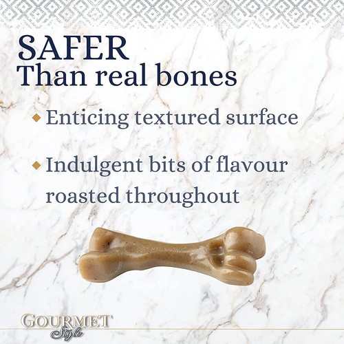 NYLABONE PUPPY GOURMET TWIN PACK STRONG PUPPY CHEW TOYS WISHBONE & FEMUR 0-11KG - Picture 6 of 9