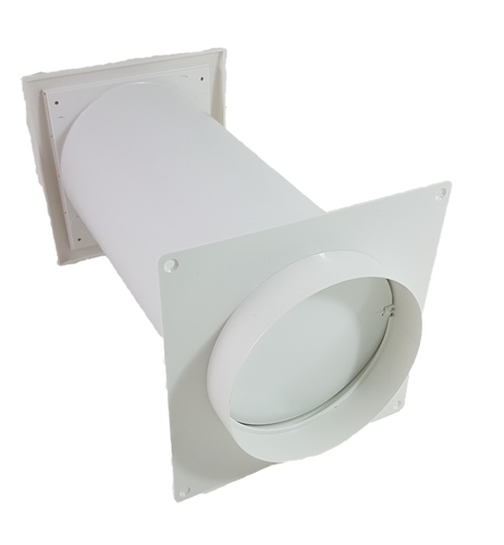 Mauerkasten Ø125 Edelstahl Teleskoprohr Abluft Dunstabzug Küche Lamellen - Bild 2 von 4