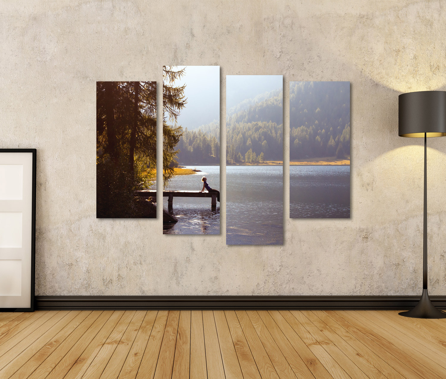 Quadri moderni Giovane donna che che che gode della natura sul lago di montagn FAM-4erP 113aae Quadri moderni Giovane donna che che che gode della natura sul lago di montagn FAM-4erP 113aae