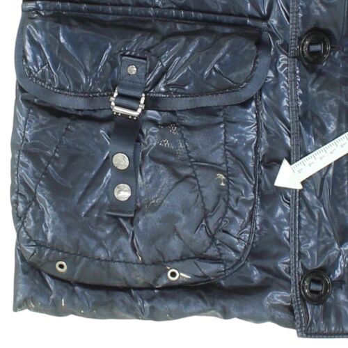 Peuterey Padded Blue Jacket | Mens Shiny Casual Full Zip Designer Outerwear - Picture 4 of 5