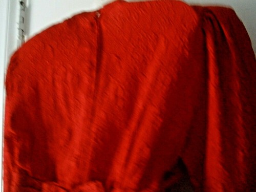 80s Vintage ADELE SIMPSON Fire Engine Red Dress Cocktail Party Women sz 8 Pretty - Picture 6 of 11