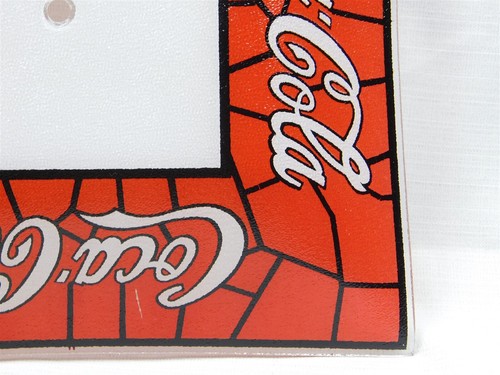Vtg Coca Cola Red White Painted GLASS Lamp Ceiling Light and Shade Square - Picture 6 of 24
