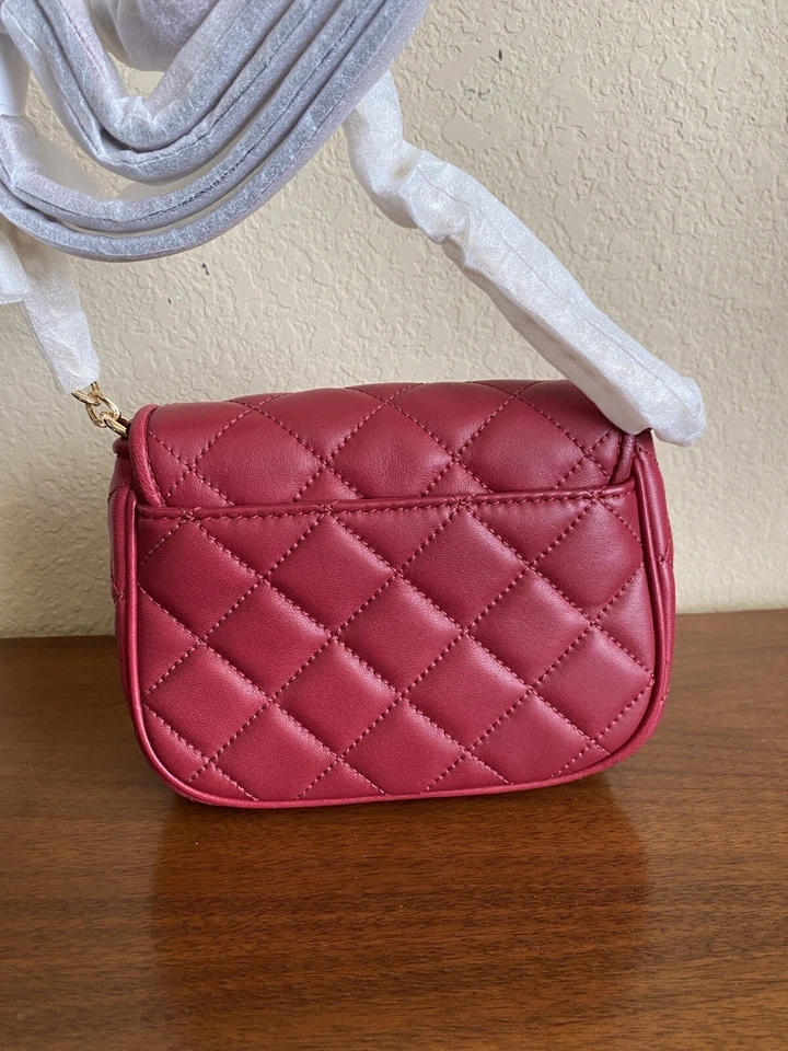 Michael Kors Fulton Small Flap Quilted Leather Crossbody Bag Cherry - Image 3 of 4