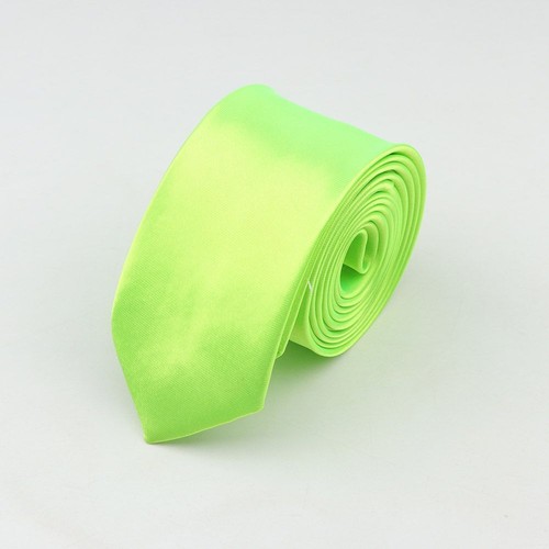 Polyester Narrow Cravat Necktie - Solid Color Slim Tie Formal Fashion Accessory - Picture 19 of 38