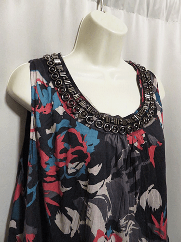 Vestido túnica Pretty Angel Swissdot ribete de tul sin mangas con cuentas talla L - Imagen 1 de 6