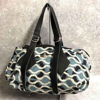 Vivienne Westwood's Boston Bag Canvas leather Orb Squiggle Vivienne Westwood's Boston Bag Canvas leather Orb Squiggle