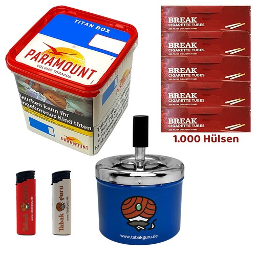 Paramount Volumentabak Titan Box 315g, 1000 Extra Hülsen, Drehascher, Feuerzeug - Bild 1 von 6