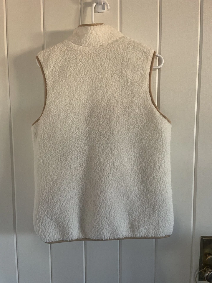 Chaleco de piel de oveja Como vintage blanco/bronceado talla S Foto 4 de 4