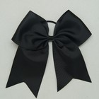 8 Inch Solid Colors Cheer Hair Bows with Elastic Band PonyTail Cheerleading CB01