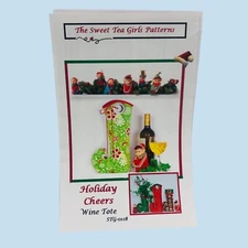 The Sweet Tea Girls Patterns Holiday Cheers Wine Tote Sewing Pattern Uncut