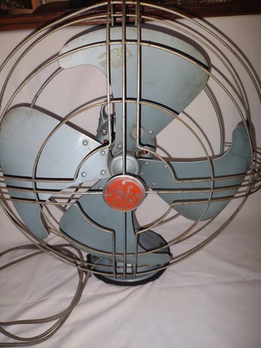 Vintage GE General Electric Vortalex 18" 3 Speed Metal Cage Oscillating Fan - Picture 1 of 11