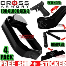 Cross Armory BLACK fr Glok Gen 3 MAGWELL Pins Extended Magazine Catch Slide Lock