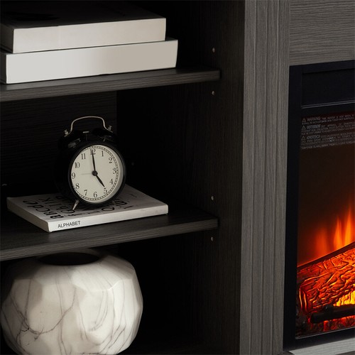 Modern Fireplace TV Stand for TVs up to 75'' Media Console w/23 inch Fireplace - Picture 5 of 13