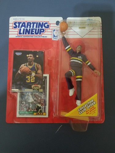 1993 STARTING LINEUP - SLU - NBA - KARL MALONE - UTAH JAZZ - 2 CARDS - Picture 1 of 2