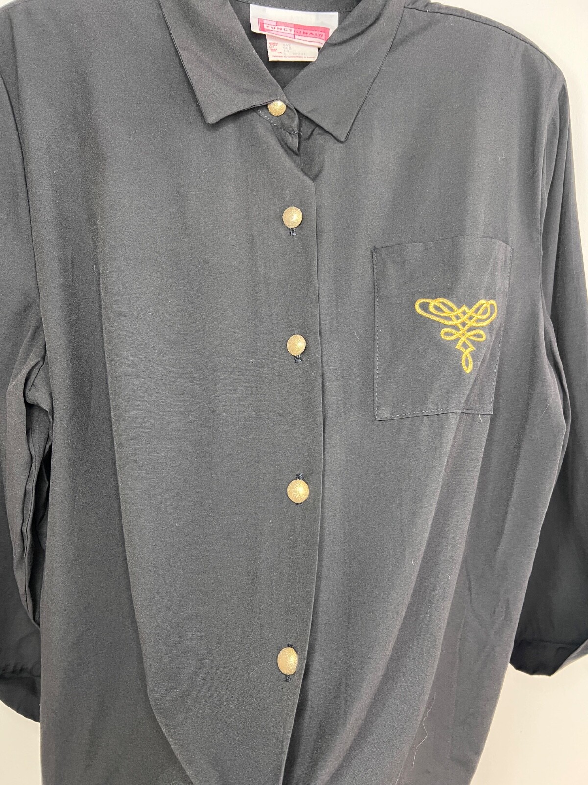 Functionals Vintage Black button up black shirt s… - image 4