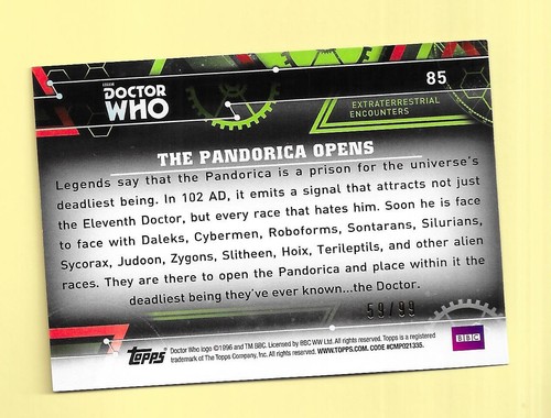 Doctor Who Extraterrestrial Encounters 2016 BLUE Parallel Base Card 85 59/99 - Picture 2 of 2