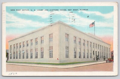 Postcard New Post Office U. S. Court and Custom House Key West Florida