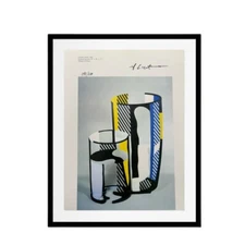 Roy Lichtenstein Signed Print - Double Glass, 1980, Limited Edition,Pop Art