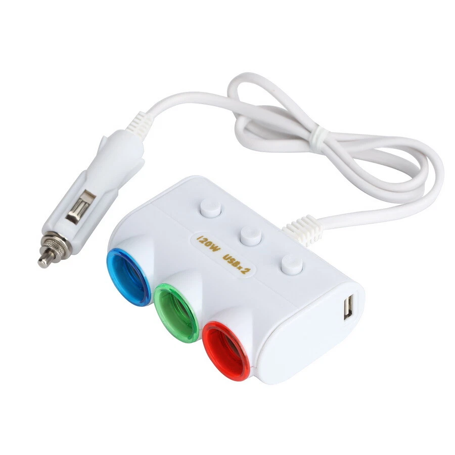 3 way cigarette 2024 lighter socket splitter
