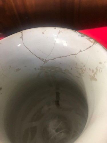 VASO A TROMBA IN MAIOLICA FERNIANI , FAENZA - 1700 - Foto 4 di 4