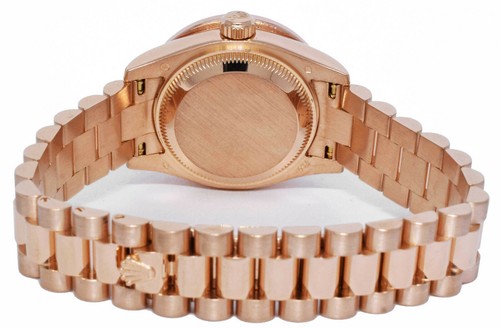Rolex Datejust President 18k Rose Gold Pink Dial Diamond Bezel 26mm Watch 179175 - Picture 9 of 11
