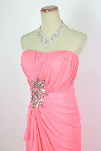 NEW City Triangles $100 Coral Formal Long Gown Dress Ball Strapless Size 5 NWT - Picture 9 of 12