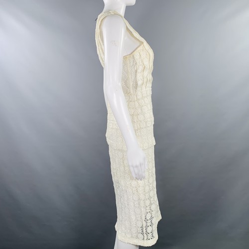 BURBERRY PRORSUM Kleid Größe 6 weiß creme Baumwolle A-Linie - Bild 3 von 9