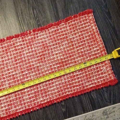 Crate & Barrel Peppermint Red cotton table runner July 4th USA 14" x 90" - Picture 6 of 8