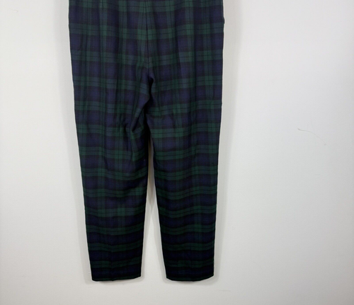VTG Shiralee women's pants green plaid wool high rise straight leg Size 14 - Picture 6 of 11