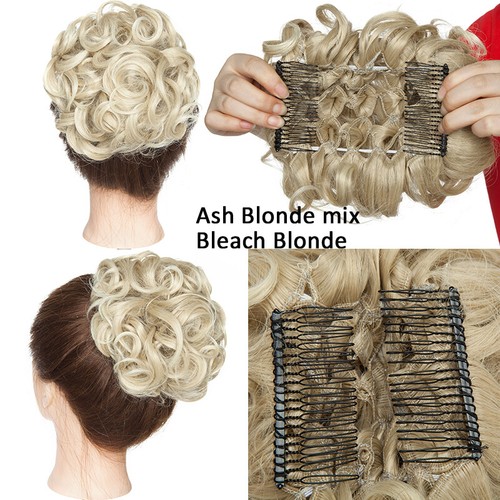 Groß Dick Haarteil Haarknoten Zopfgummi Scrunchie Pferdeschwanz Voluminös Dutt - Bild 29 von 29